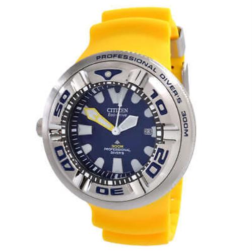 Citizen Men`s Watch Promaster Marine Eco-drive Blue Dial Yellow Strap BJ8058-06L - Dial: Blue, Band: Yellow