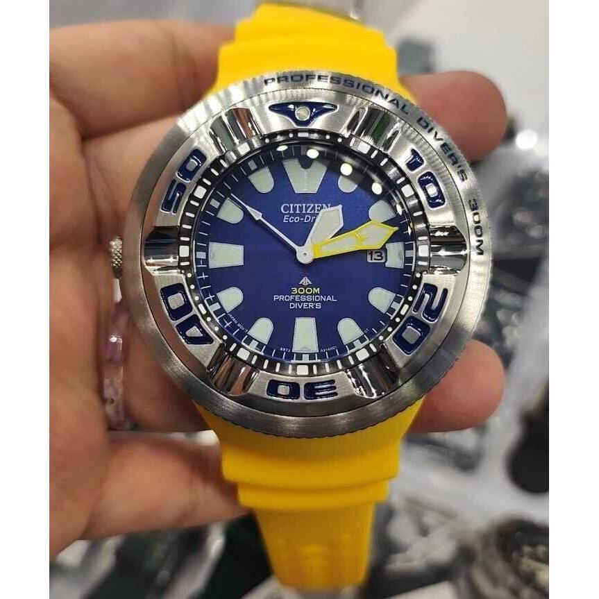 Citizen Promaster Blue Dial Dive Watch BJ8058-06L Polyurethane Yellow Band