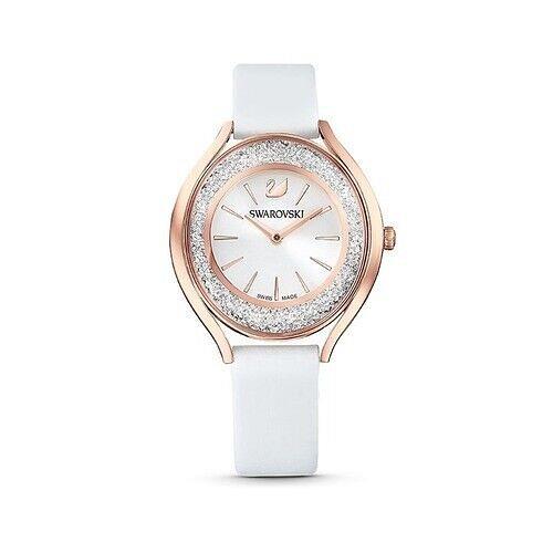 Swarovski 5519453 Crystalline Oval Rose Tone White Dial Women`s Watch