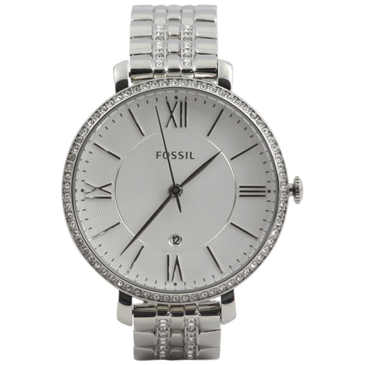 Fossil Women`s ES3545 Silver with Gemstones Stainless Steel Analog Watch