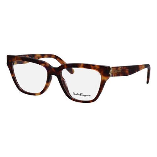 Salvatore Ferragamo SF 2893 214 Tortoise Plastic Rectangular Eyeglasses 53mm