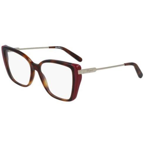 Salvatore Ferragamo SF 2850 209 Havana Cherry Red Eyeglasses 54/15/140