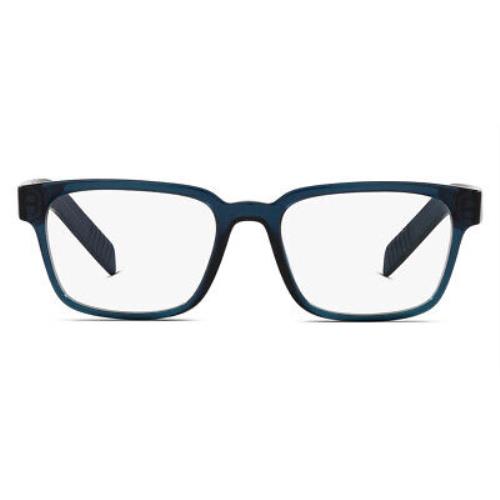 Prada PR 15WV Eyeglasses Men Blue Rectangle 53mm