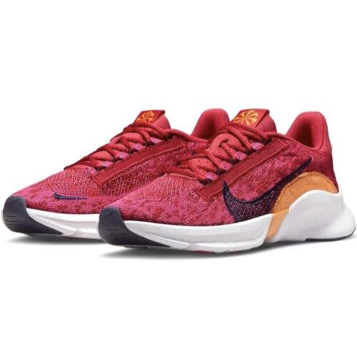 Nike Superrep Go 3 Flyknit Next Nature Women`s Training Shoes DH3393-656 Sz 7.5 - Mystic Hibiscus/Pink Prime/Light Curry/Blackened Blue