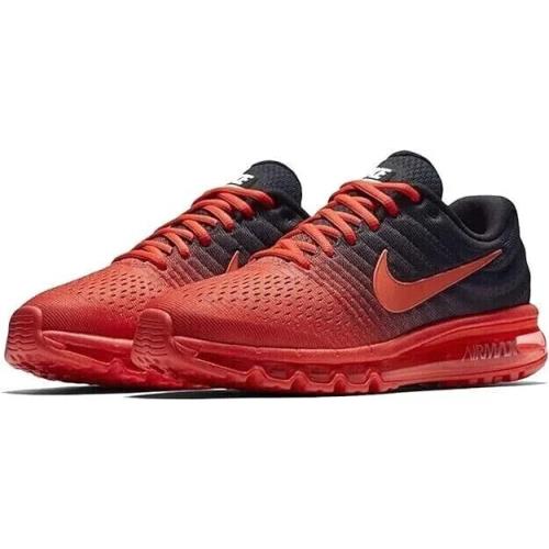 Nike Air Max 2017 Men`s 10 849559 600 Crimson Lifestyle Running Shoes - Bright Crimson