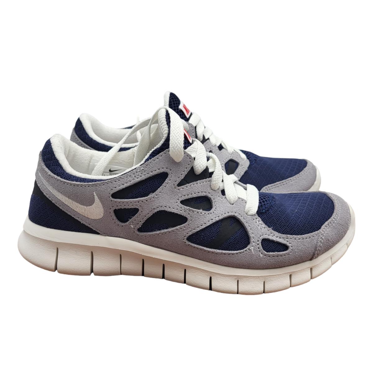 Nike Free Run 2 Running Shoes Mens 6 Midnight Navy Wolf Grey 537732-407