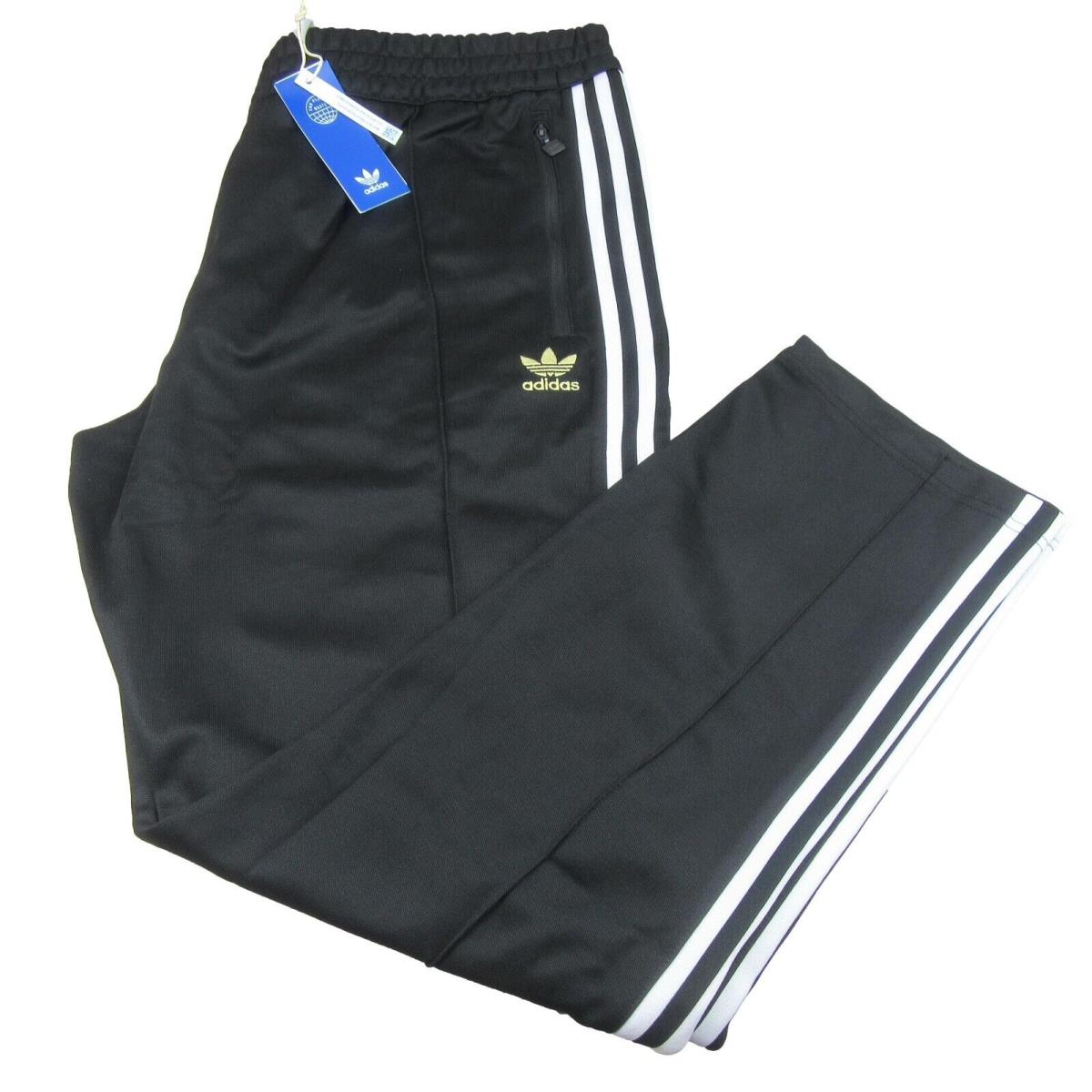 Adidas Beckenbauer Track Pants Men`s Size Medium Slim Fit Black HK7403