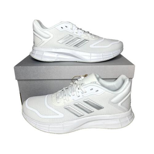 Adidas Women Duramo 10 White Silver Metallic Running Shoes Size 8 GX0713 - Gray