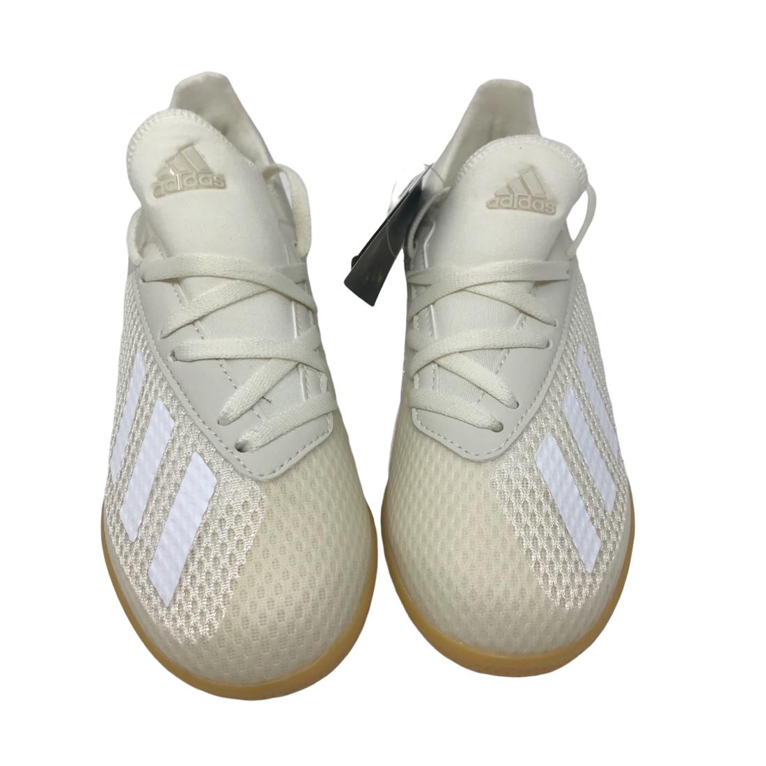 Adidas Unisex Kids Tango Indoor Soccer Shoe Size 1Y - Off White/Gold