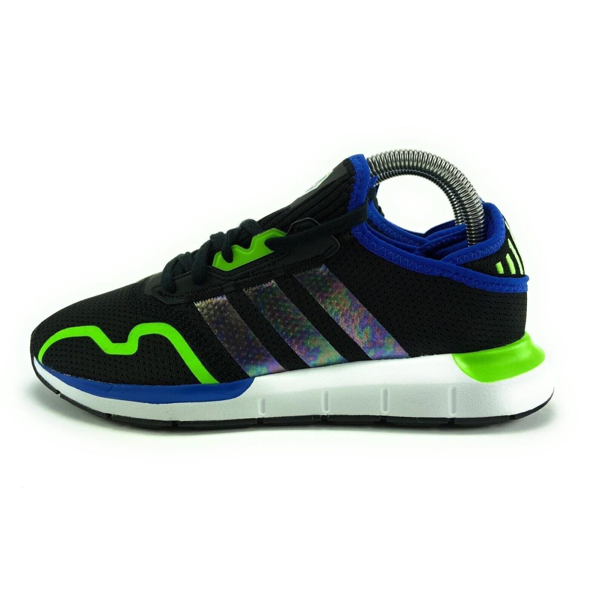 Adidas Swift Run XJ FZ4621 Unisex Kid`s Black Solar Green Sneaker Shoes 4 PB566 - Black Solar Green
