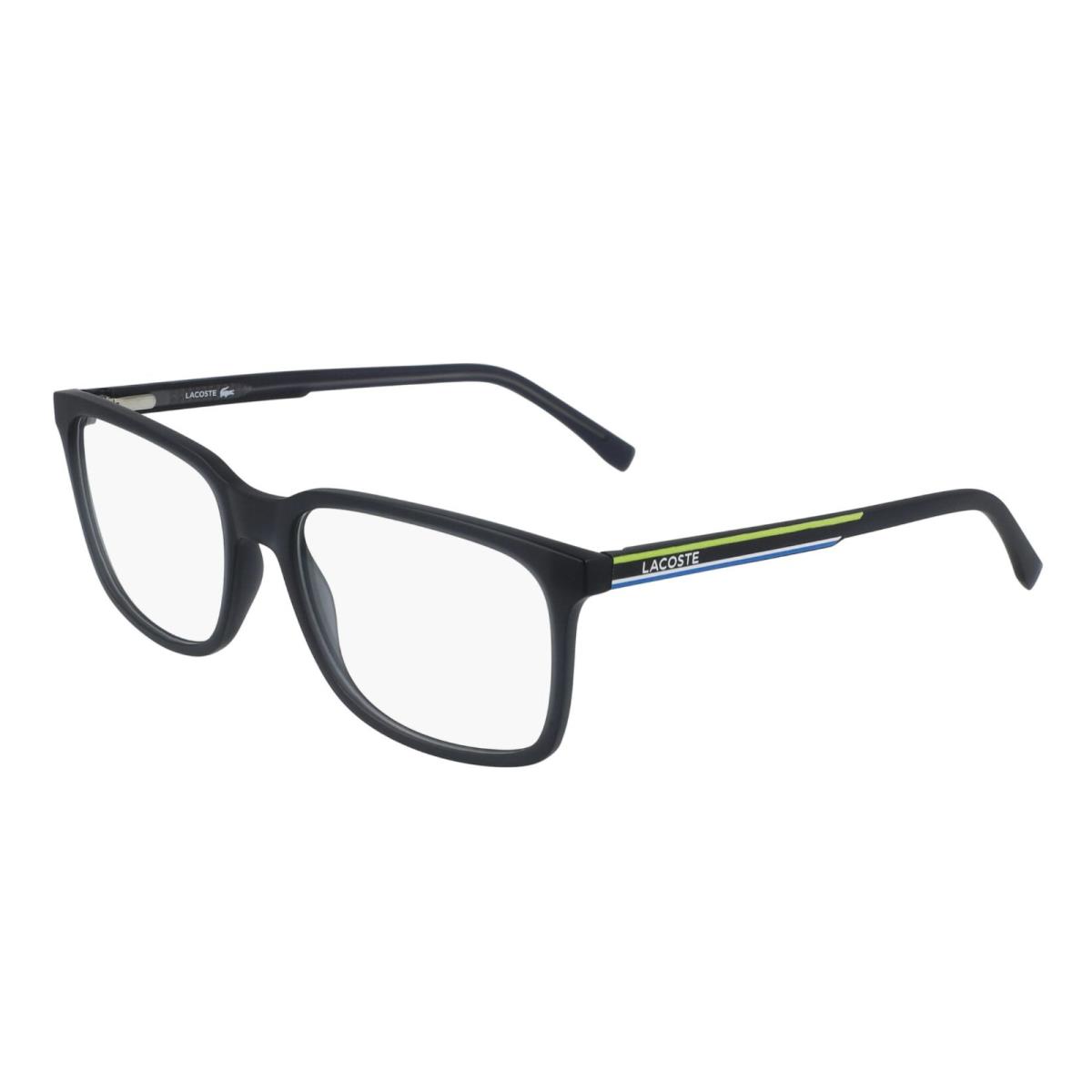 Lacoste Eyeglasses L2859 024 57-18 145 Large Grey w/ Yellow Blue White Frames - Frame: Dark Grey, Lens: