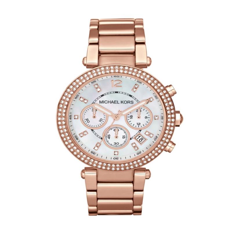 Michael Kors Women`s Parker Stainless Steel Rose Gold-tone Watch 39Mm MK5491