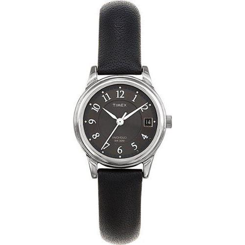 Timex T29291 Classic Ladies Black Leather Strap Watch