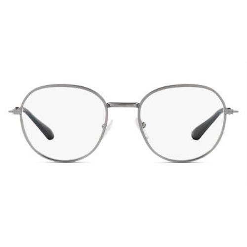 Prada PR 65WV Eyeglasses Men Silver Oval 51mm