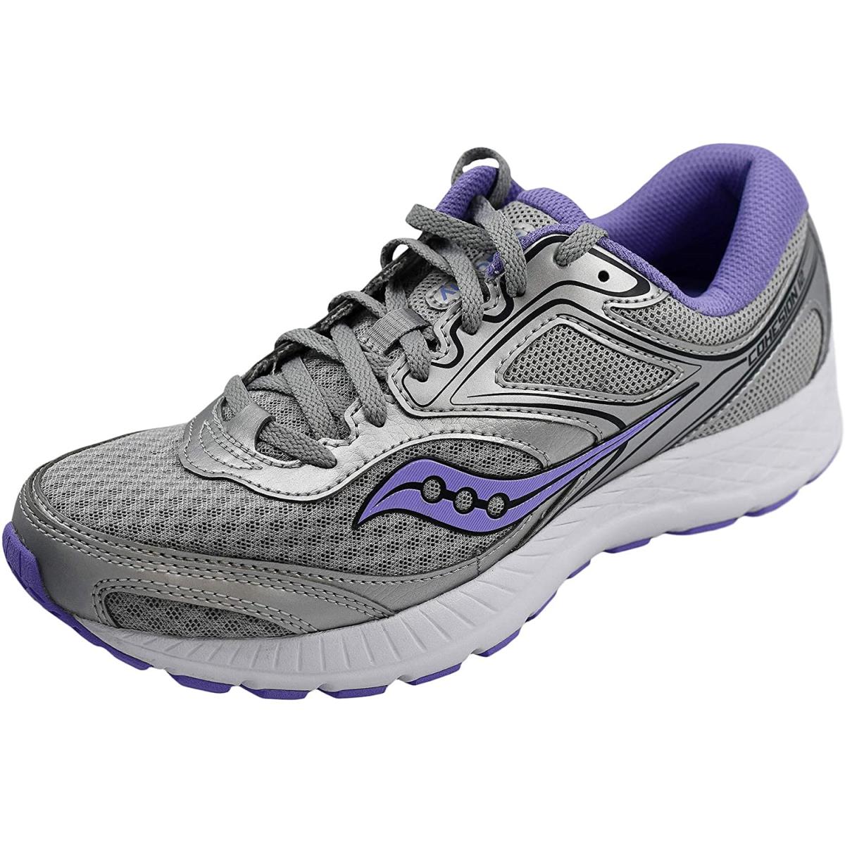 Saucony Women`s Versafoam Cohesion 12 Road Running Shoe Silver/Purple