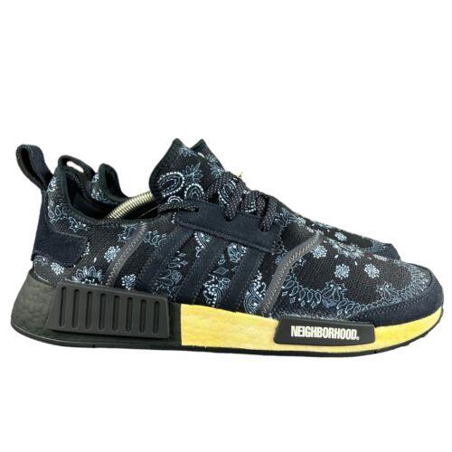 Adidas Men`s Nmd R1 Neighborhood Paisley Navy Blue Boost Shoes GY4158 Size 11.5 - Blue