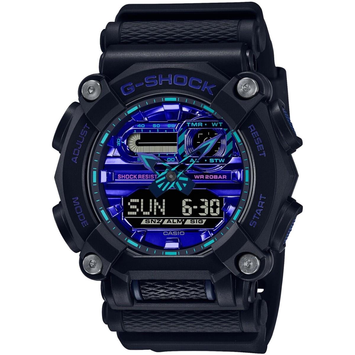 Casio G-shock Men`s Analog-digital Blue Violet Accents Watch GA900VB-1A