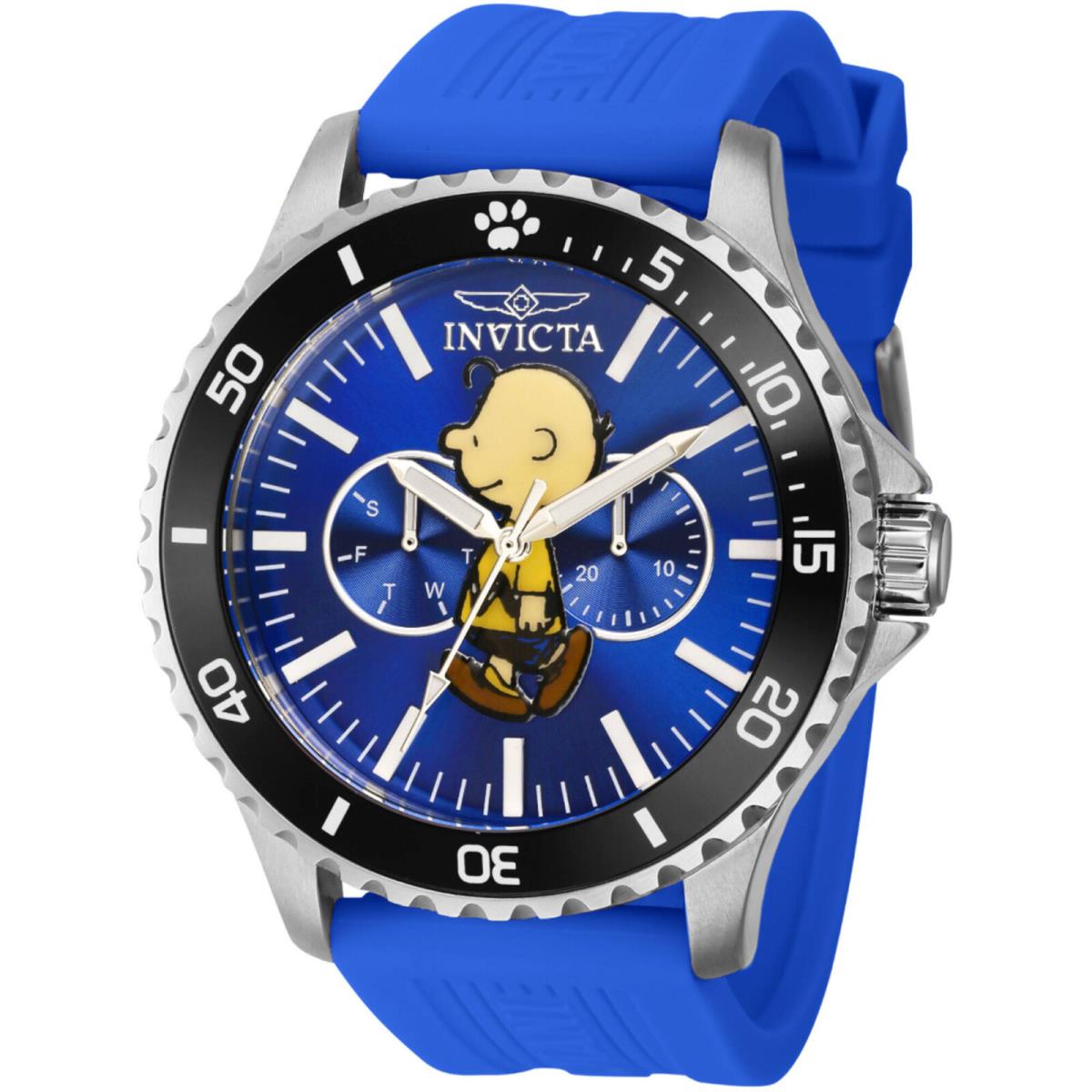 Invicta Men`s Watch Character Collection Snoopy Quartz Blue Silicone Strap 38646