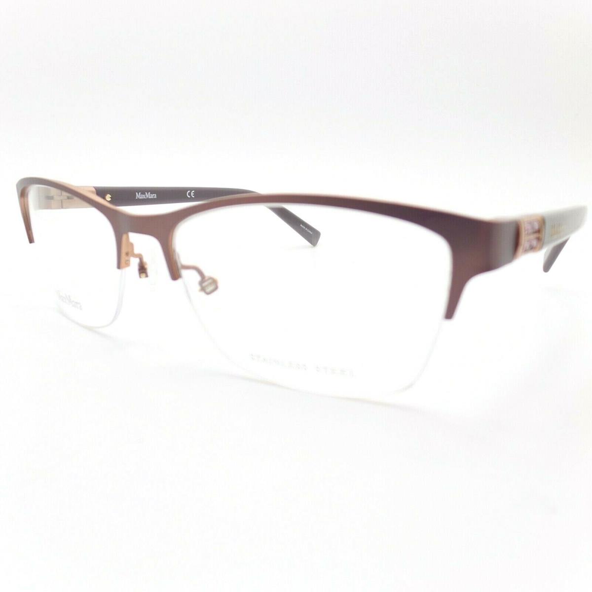 Max Mara MM 1236 D2E Wine Grey Crystals 52mm Eyeglass Frame