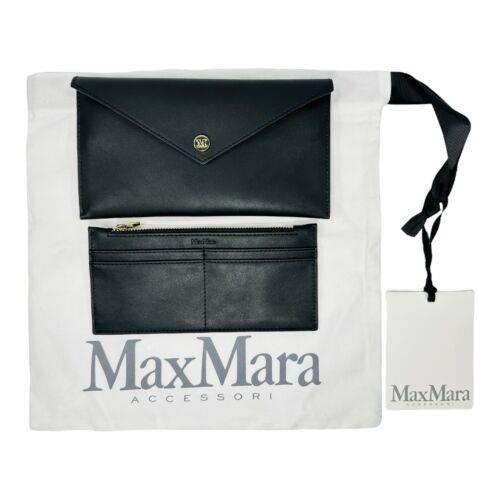 Max Mara Ladies Armony Envelope Clutch Bag Black Wallet