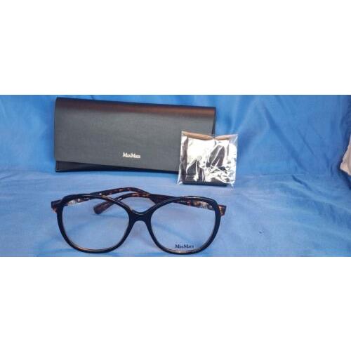 Women`s Max Mara Eyeglass Frame MM 5052 Black/tortoise Plastic 57-17-140