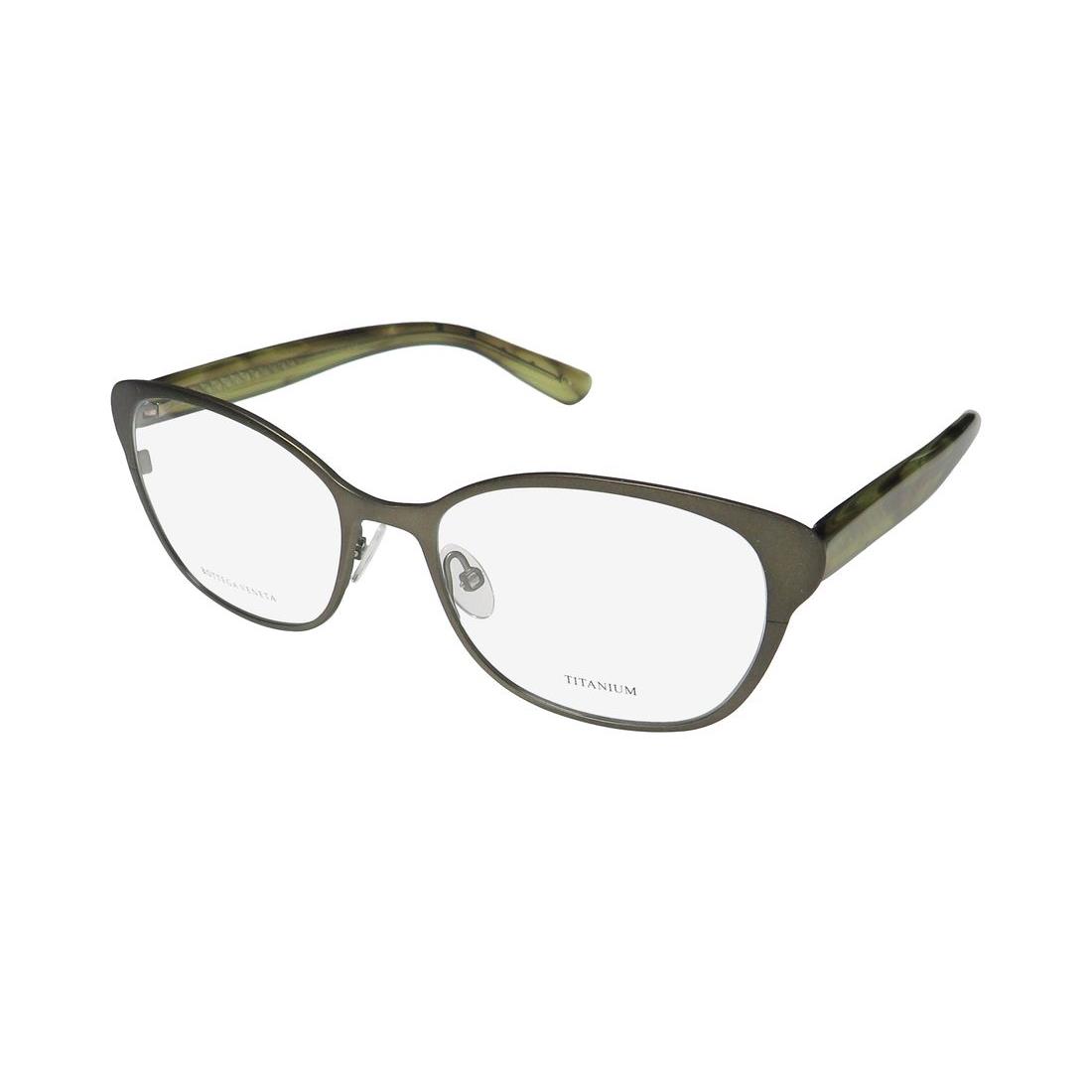 Bottega Veneta BV 206 Cat Eye Shape Titanium NO Allergy Eyeglass Frame/glasses Matte Green