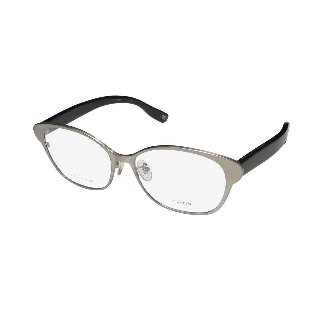 Bottega Veneta BV6505J Cat Eye Titanium Made IN Japan Hot Eyeglass Frame/glasses Semi Matt Silver