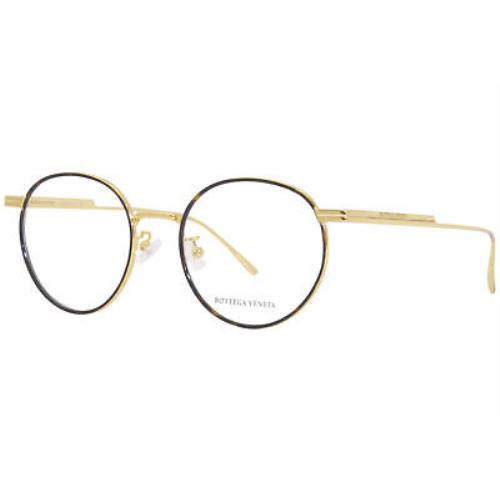 Bottega Veneta BV1017O 003 Eyeglasses Frame Gold Full Rim Round Shape 50mm - Frame: Gold