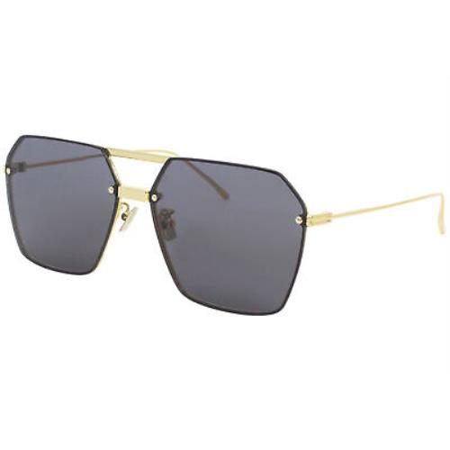 Bottega Veneta New-classic BV1045S 001 Sunglasses Women`s Gold/grey Lenses 61mm