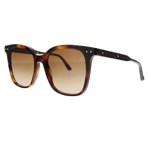 Bottega Veneta BV0118S-002 Brown Rectangle Sunglasses