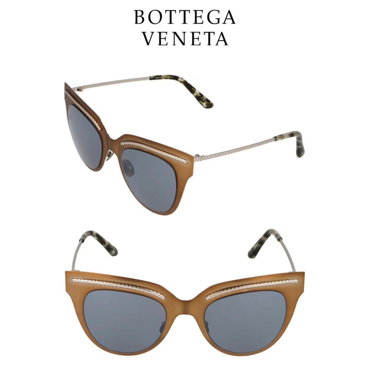 Bottega Veneta BV0029S 003 Bronze Metal Grey Cat Eye Sunglasses. 50 mm