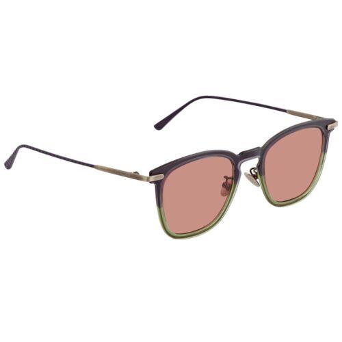 Bottega Veneta Men`s Sunglasses Brown Square Lens Plastic BV0244S-30006383003 - Frame: Violet/Gold, Lens: Brown