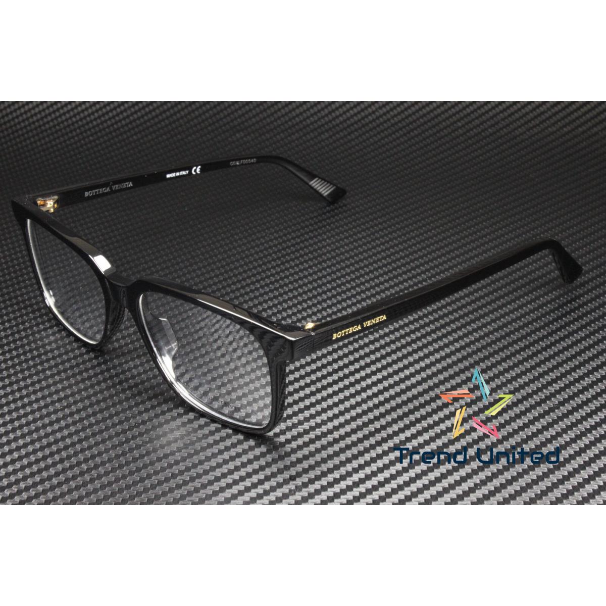 Bottega Veneta BV1024O 001 Square Black Shiny Demo Lens 53 mm Men`s Eyeglasses