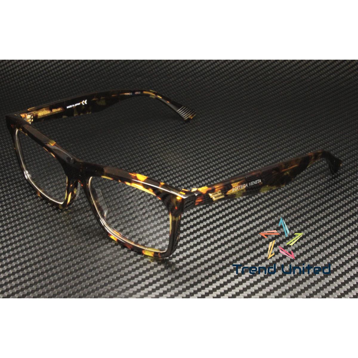 Bottega Veneta BV1063O 002 Square Havana Shiny Demo Lens 56 mm Men`s Eyeglasses