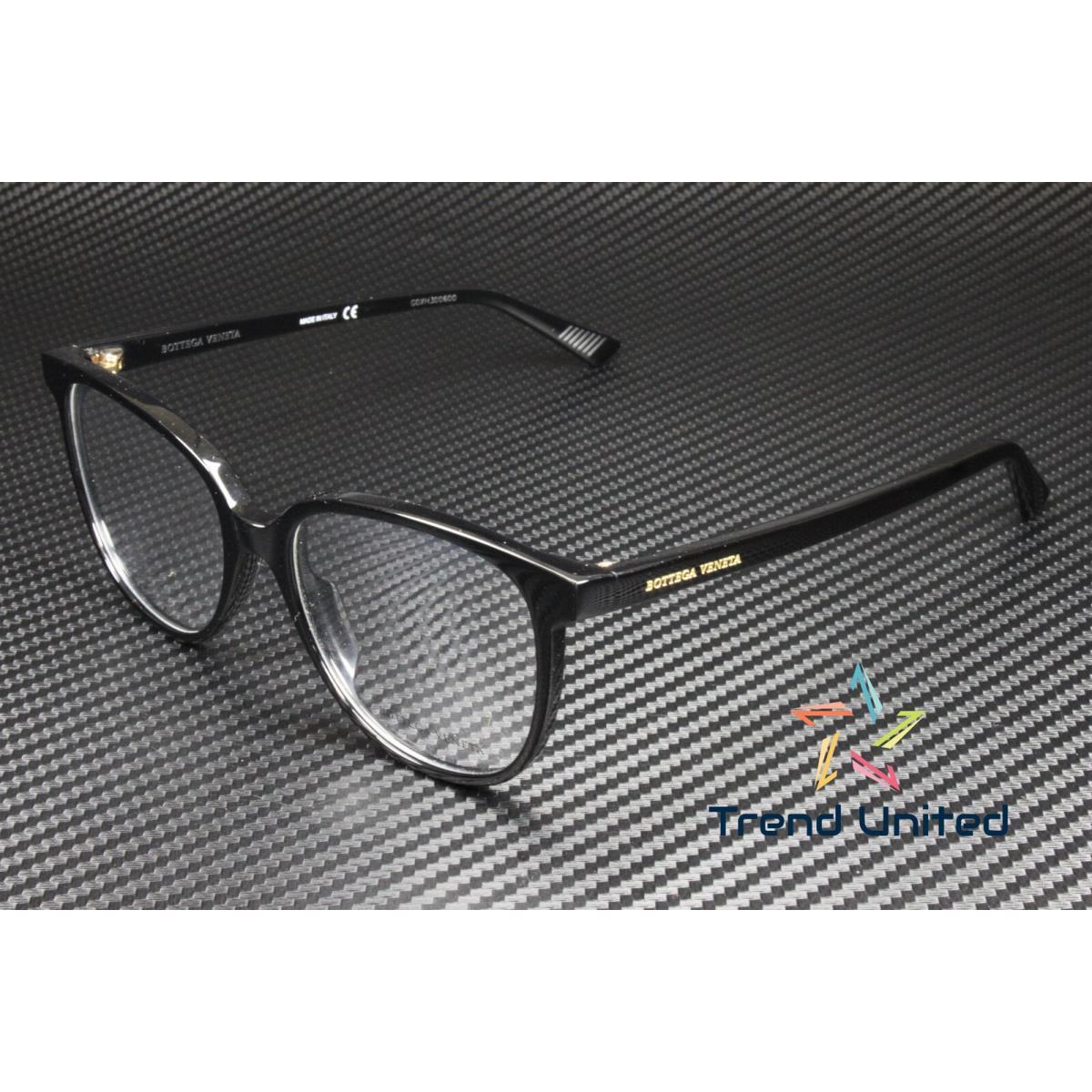 Bottega Veneta BV1023O 001 Round Black Shiny Demo Lens 52 mm Women`s Eyeglasses