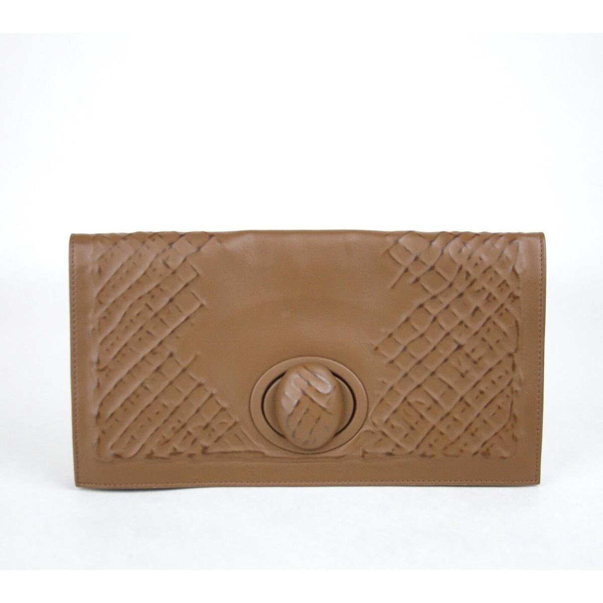 Bottega Veneta Leather Clutch Bag Handbag Brown 301233 2517