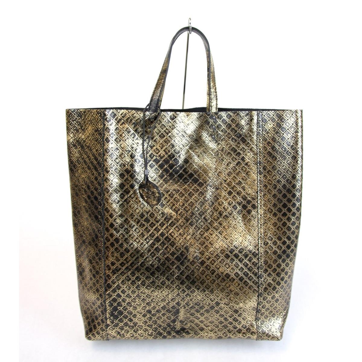 Bottega Veneta Intrecciomirage Top Handle Tote Bag Gold/black 298778