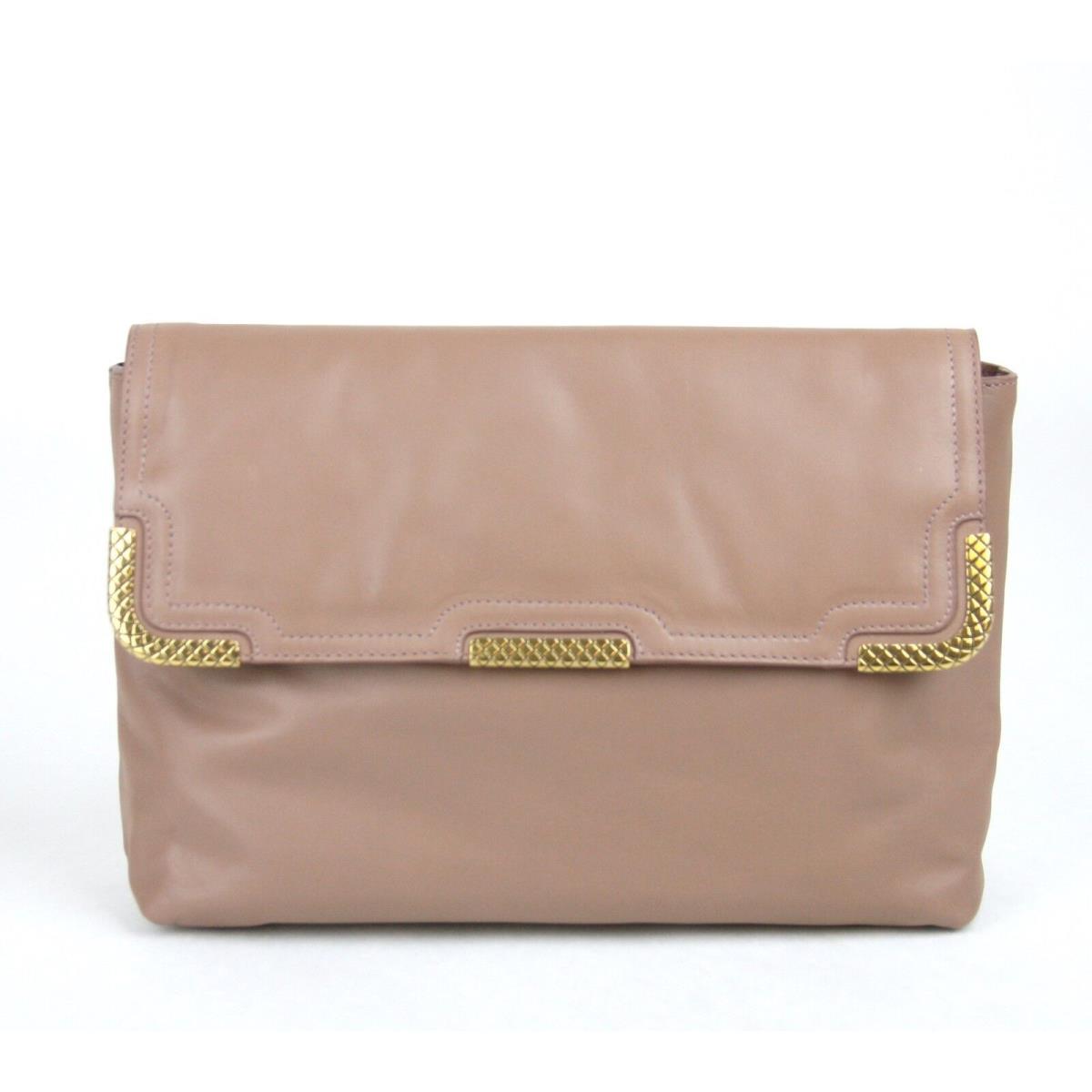 Bottega Veneta Leather Clutch Bag Gold Metal Detail Pink 325679 6322