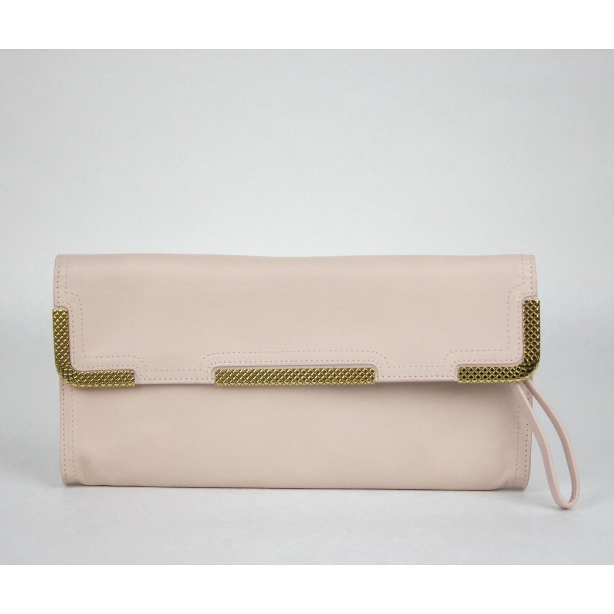 Bottega Veneta Leather Wristlet Clutch Bag Gold Detail Pink 325241 6808