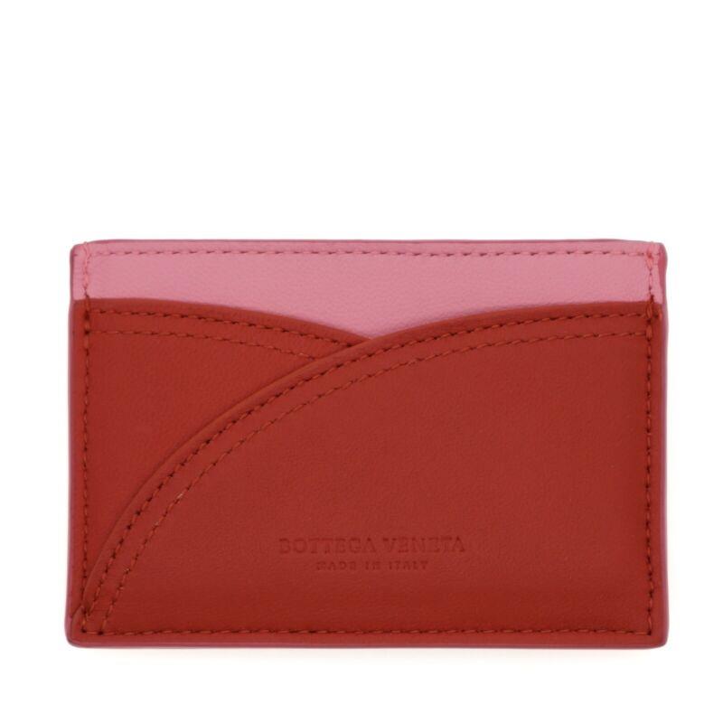 Bottega Veneta Card Case Wallet Red Nappa Leather