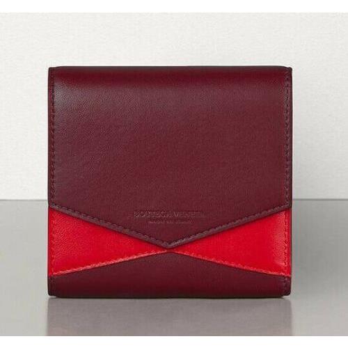 Bottega Veneta Nappa Leather Bordeaux Bright Red Wallet 597972 Italy