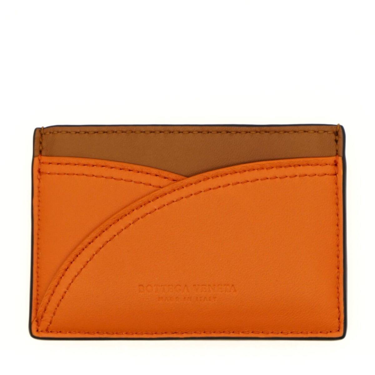 Bottega Veneta Card Case Wallet Orange Nappa Leather