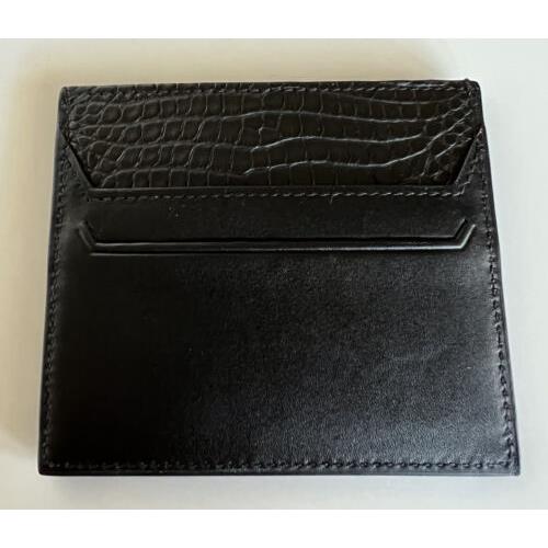 Bottega Veneta Men`s Leather Alligator Card Case Black 581060 Italy