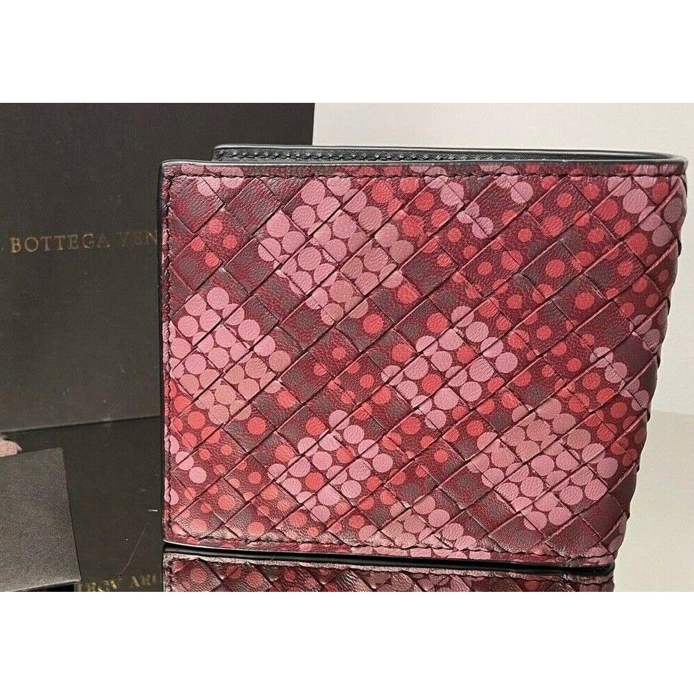 Bottega Veneta 113993 Violet Pattern Intrecciato Woven Leather Bifold Wallet