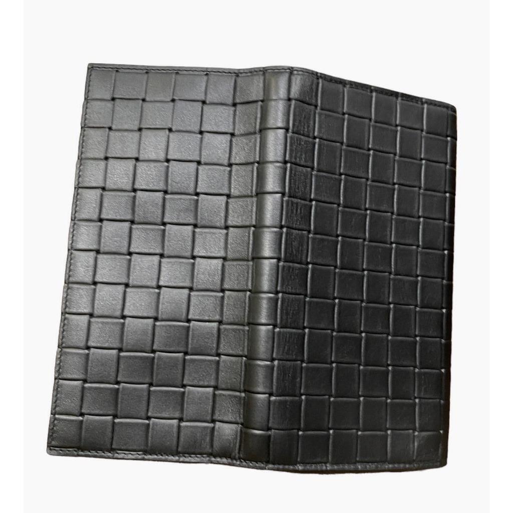 Bottega Veneta 591365 Black Leather Square Intrecciato Continental Wallet