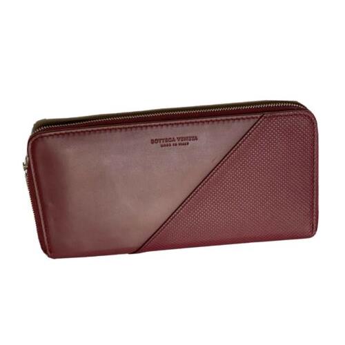 Bottega Veneta Continental Zip Around Leather Wallet Bordeaux 573431