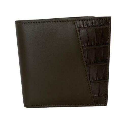 Bottega Veneta Bi-fold Kaki Wallet French Leather and Alligator 583611