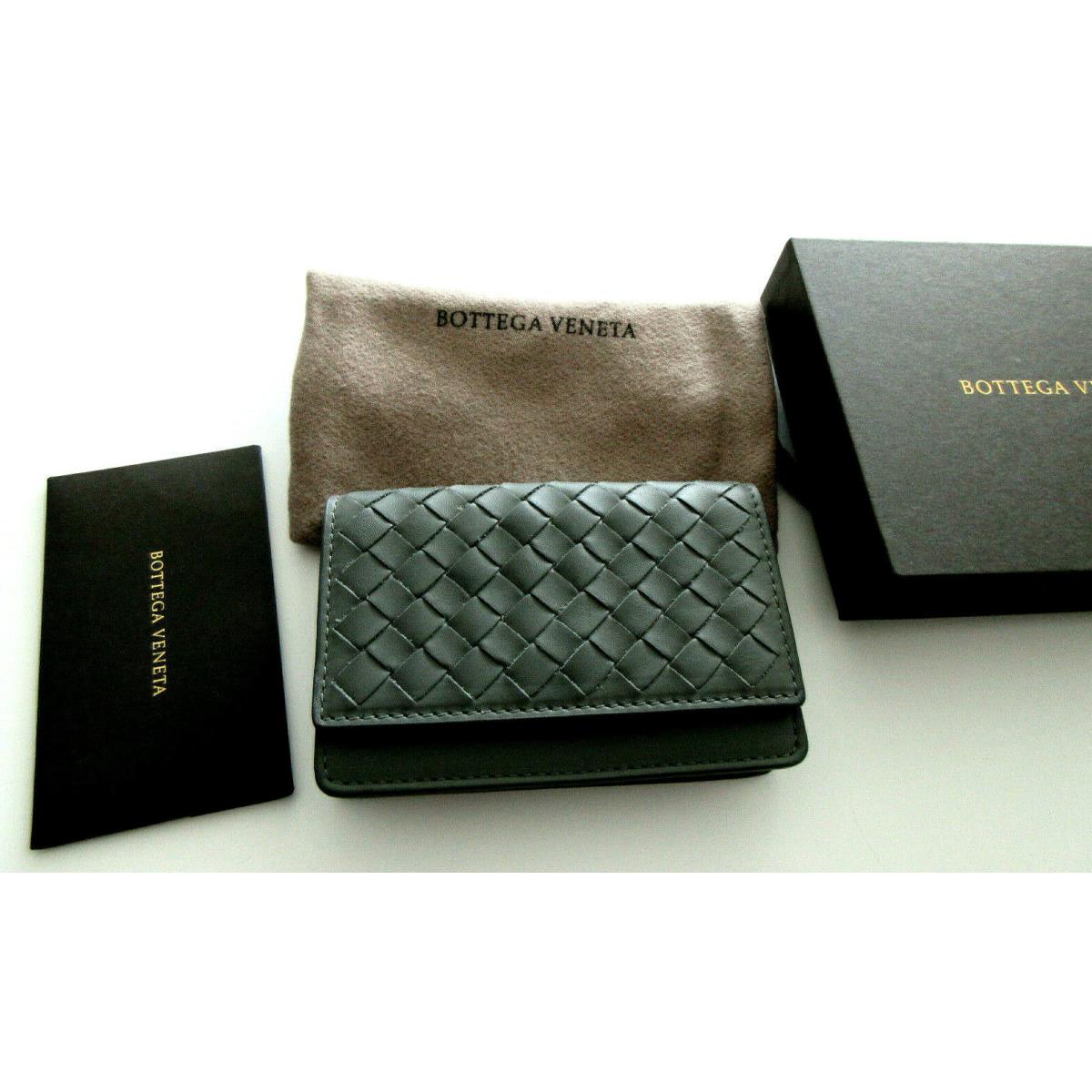 Bottega Veneta Mini Tri-fold Wallet with Coin Pocket Intrecciato