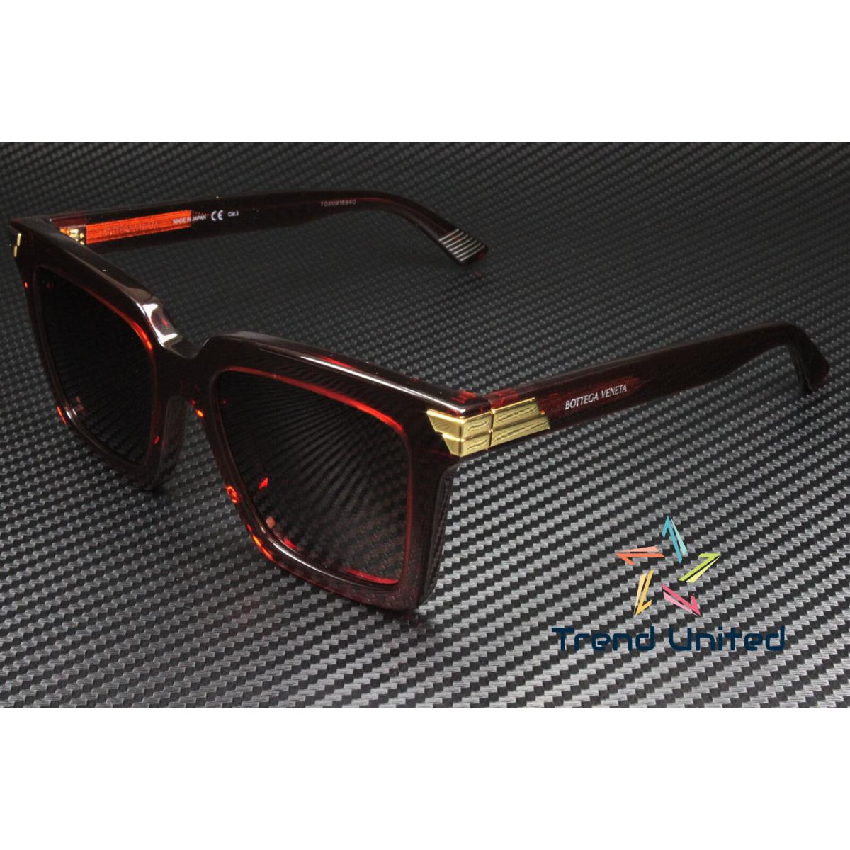 Bottega Veneta BV1005S 003 Square Burgundy Trans Red 53 mm Women`s Sunglasses