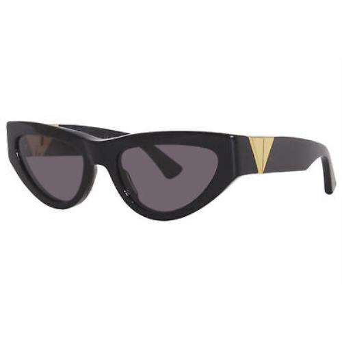 Bottega Veneta BV1176S 001 Sunglasses Women`s Black/grey Lens Cat Eye Shape 55mm